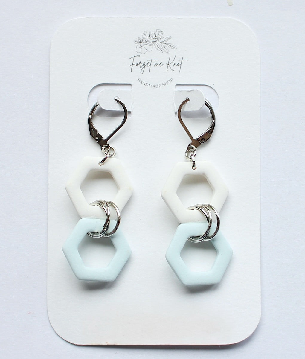 Gray square earrings