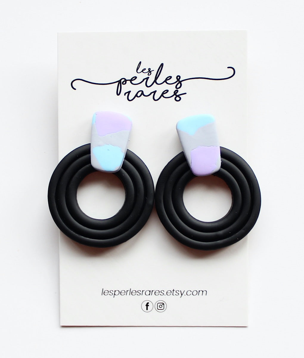 Boucles d’oreilles anneaux pastels