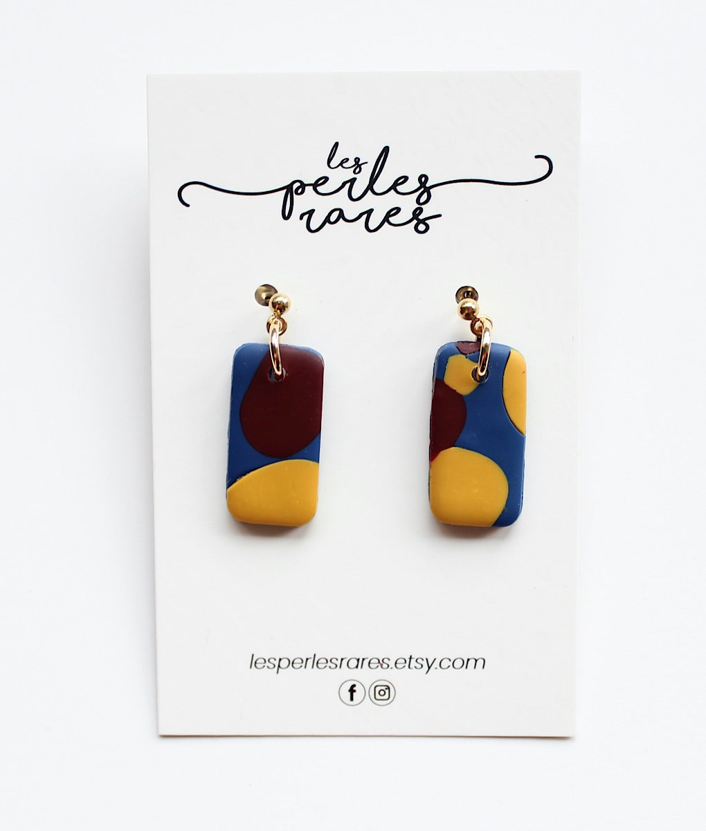 Multi rectangular earrings