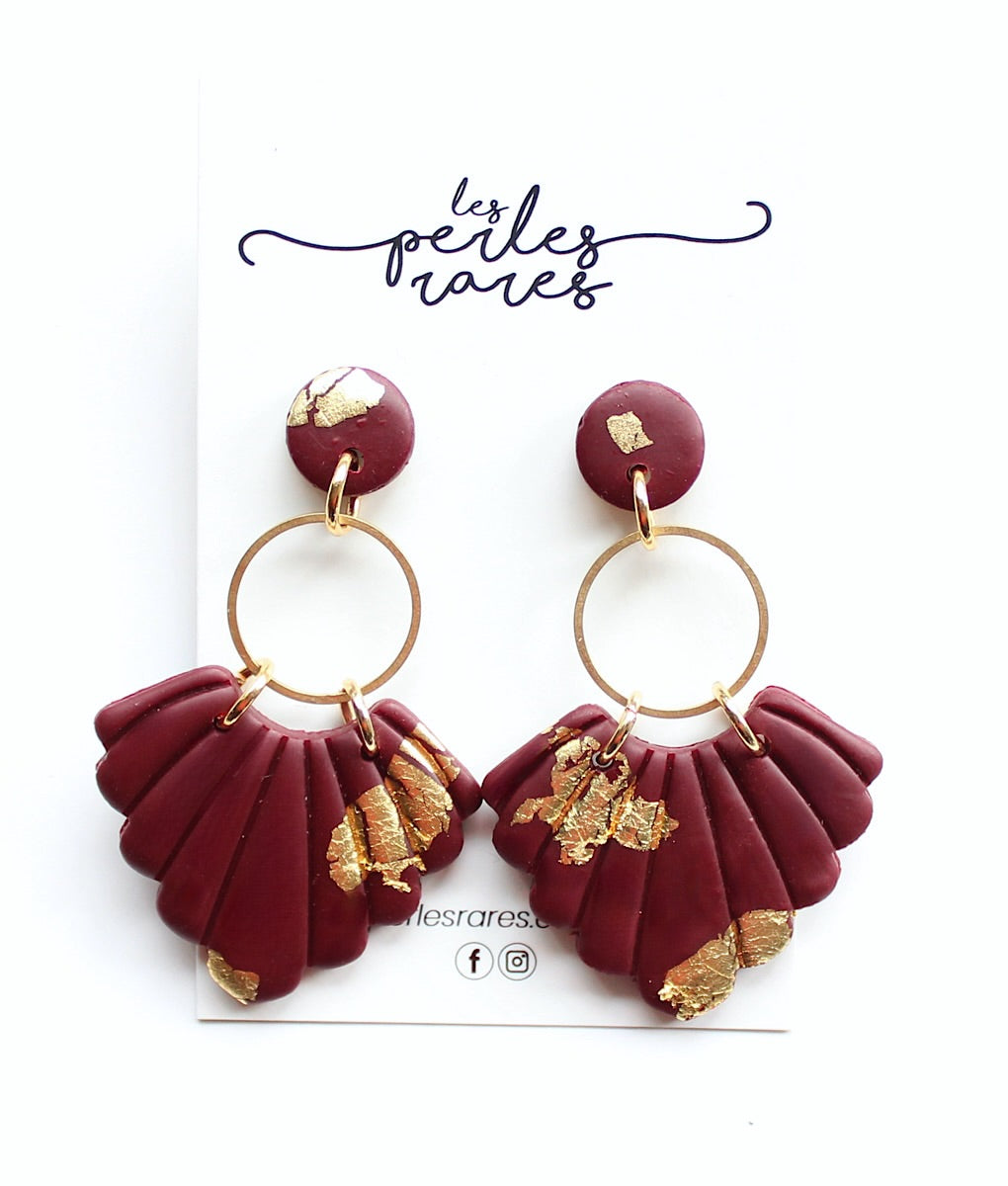 Boucles d’oreilles victoriennes bourgogne