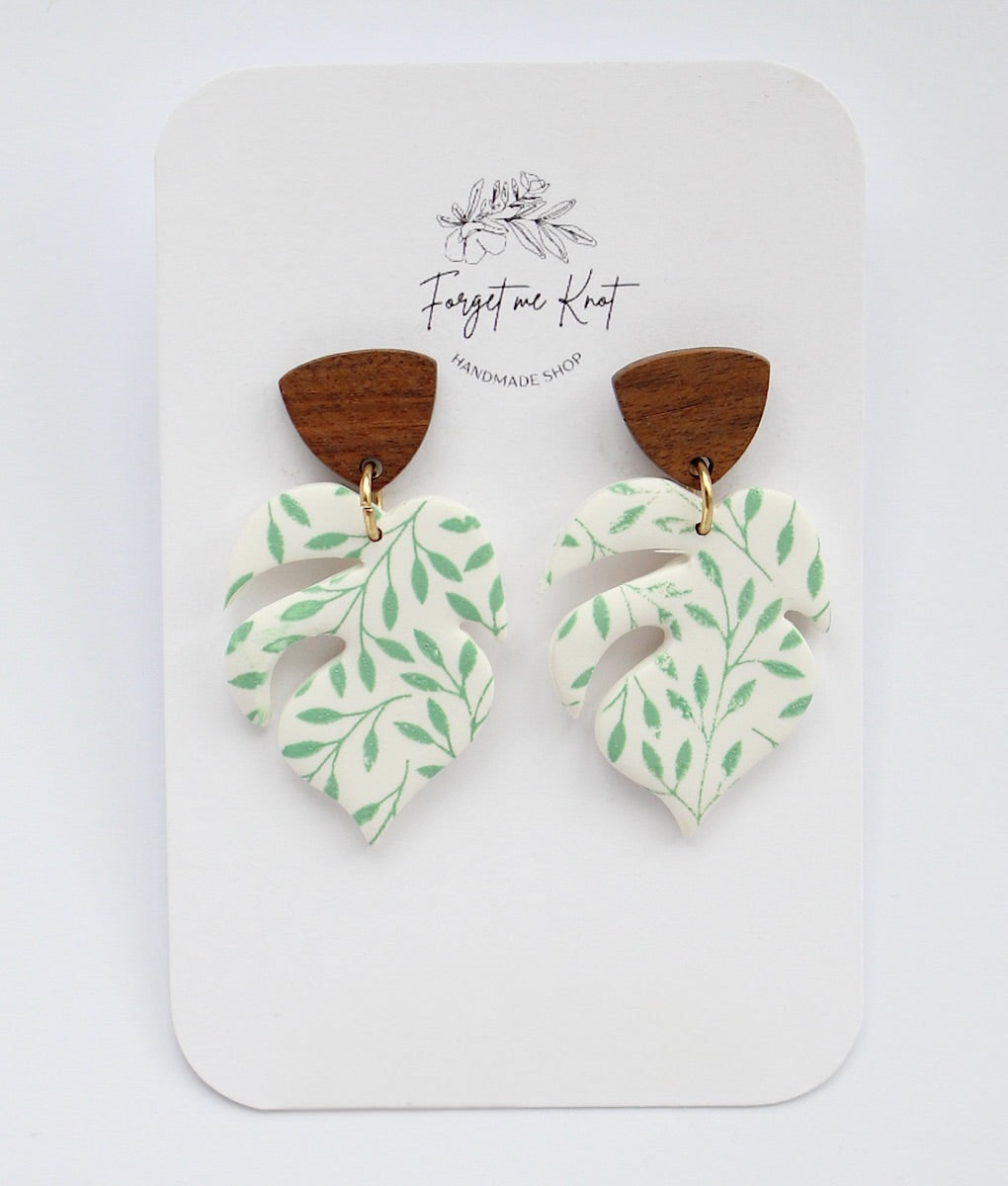 Ochre leaf earrings