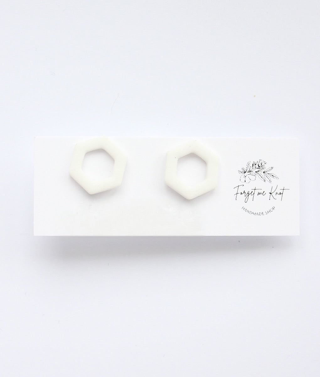 White arch earrings