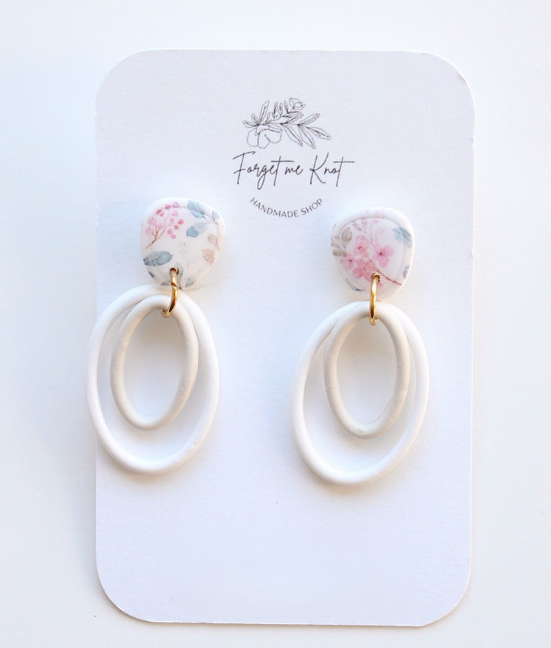 Boucles d’oreilles ovales fleuris